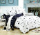 AMH A038 Double Size Bed Sheet with Quilt Cover & Pillow Cover 6pcs - Dark Blue & White 1 in UAE