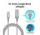 Promate Cable-LTF Heavy Duty Mesh Armored USB Lightning Charge Cable - Silver 8 in OMAN