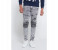 Petro OU10023 Distressed Skin Fit Biker Jeans 33-Grey 4 in UAE