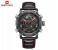 Naviforce 9160 Men Analog-Digital Leather Starp Watch - Red 1 in OMAN