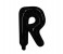 Party Time R-BK-803379 Letter R 16 Inch Foil Balloon Black 1 in UAE