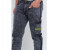 Petro OU10003 Skin Fit Super Stretch Bottom Ribbed Jeans 38-Black 5 in UAE