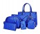6 Pieces PU Leather Handbags Set for Women - Blue 1 in UAE
