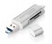 Promate OTGLink-C 3-in-1 USB Type-C OTG Card Reader for Smartphone, Tablets & Computers - Silver 1 in OMAN