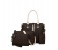4 Piece Womens Printed PU Shoulder Bag Set SB999 Brown 1 in OMAN
