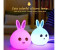 Cute Rabbit Silicone LED Night Lamp with Touch Sensor and 7 Mode Changing Colors SNL75 Assorted 1 in UAE