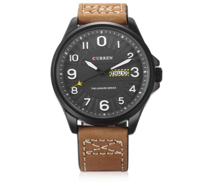 Curren 8269 Analog Quartz Watch For Men Brown and Grey - Zoom Image 2