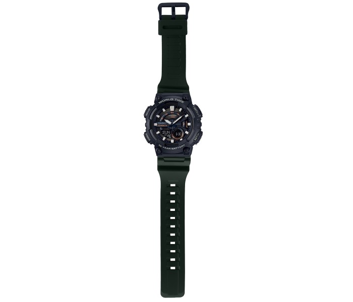 Casio AEQ-110W-3AVDF Mens Casual Analog and Digital Watch Green and Black - Zoom Image 1