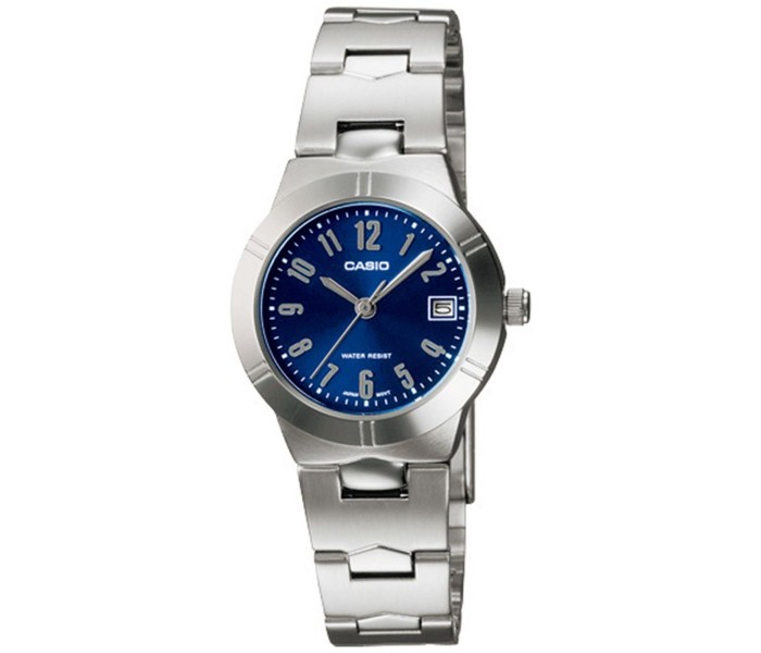 Casio LTP-1241D-2A2DF Womens Analog Watch Silver and Blue - Zoom Image