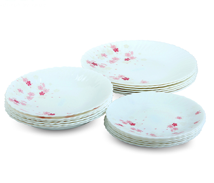 Epsilon EN3654 18 Pieces Opal Dinner Set - White - Zoom Image 1