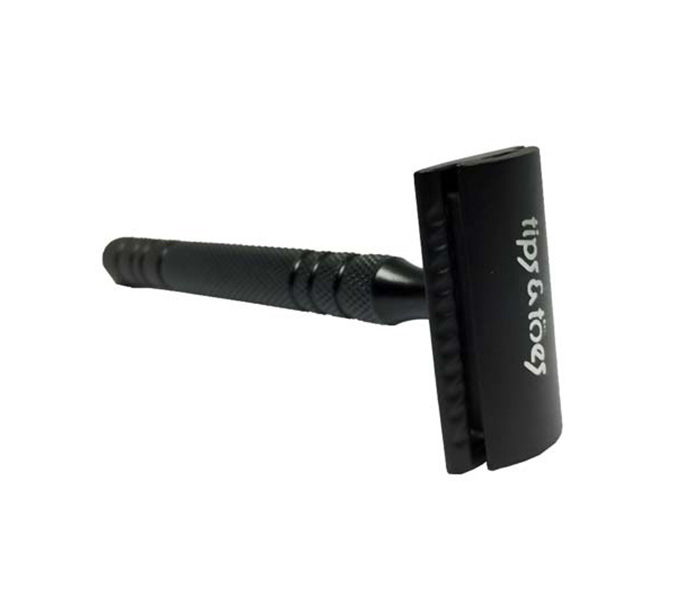 Tips & Toes TT-672 Stainless Steel Double Edge Safety Razor - Full Black Coated - Zoom Image 3