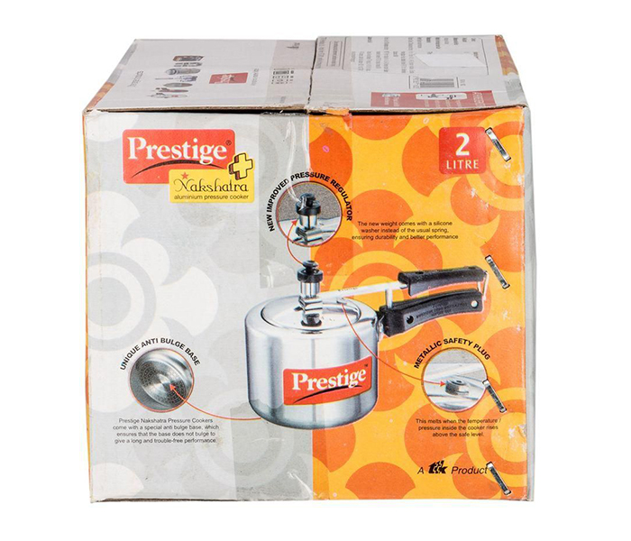 Prestige MPN11603 3 Litre Nakshatra Polished Aluminum Cooker - Silver - Zoom Image 2