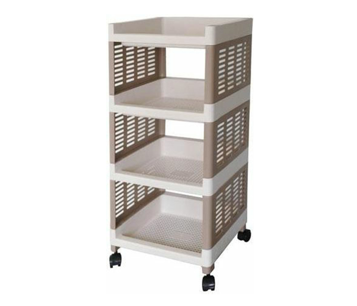 Royalford RF7749 4 Layer Kitchen Storage Rack - Brown - Zoom Image