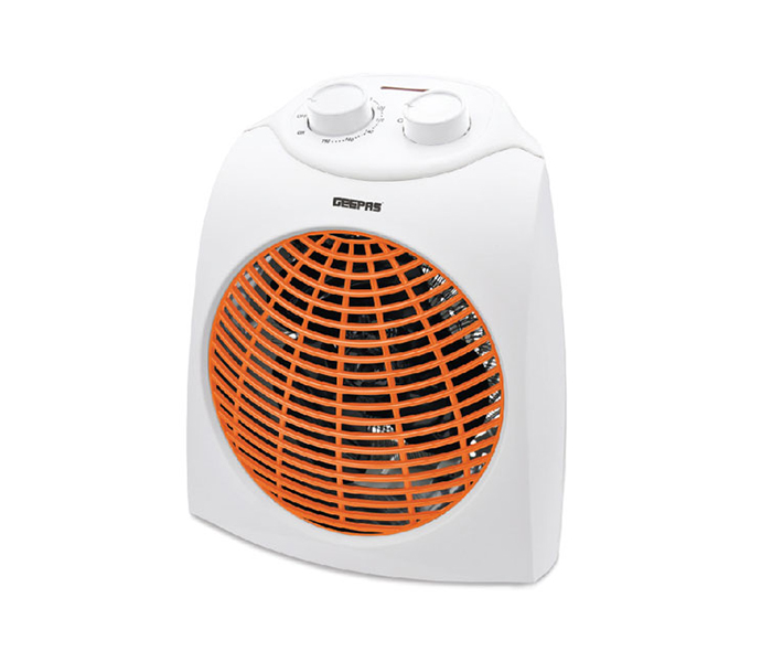 Geepas GFH9111 Fan Heater with Colorful Grill- White & Orange - Zoom Image