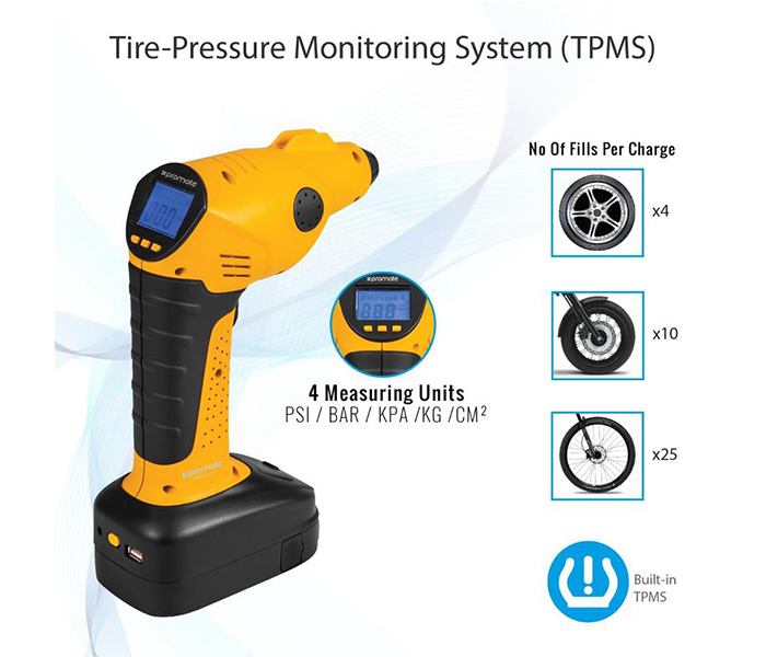 Promate PATROL-PRO.UK 250A/12V Emergency Jump Starter with Portable Electronic Air Compressor - Orange - Zoom Image 1