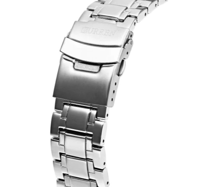 Curren 8020 Stainless Steel Analog Watch For Men Silver And White - Zoom Image 3