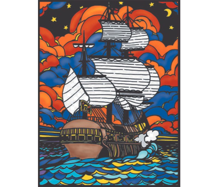 Color Velvet L11 Sailing Ship Design Coloring System Multi Color - Zoom Image