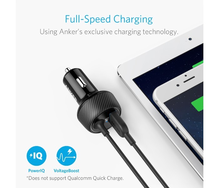 Anker A2214 PowerDrive Elite 2 Ports Car Charger with Lightning Connector Black - Zoom Image 11