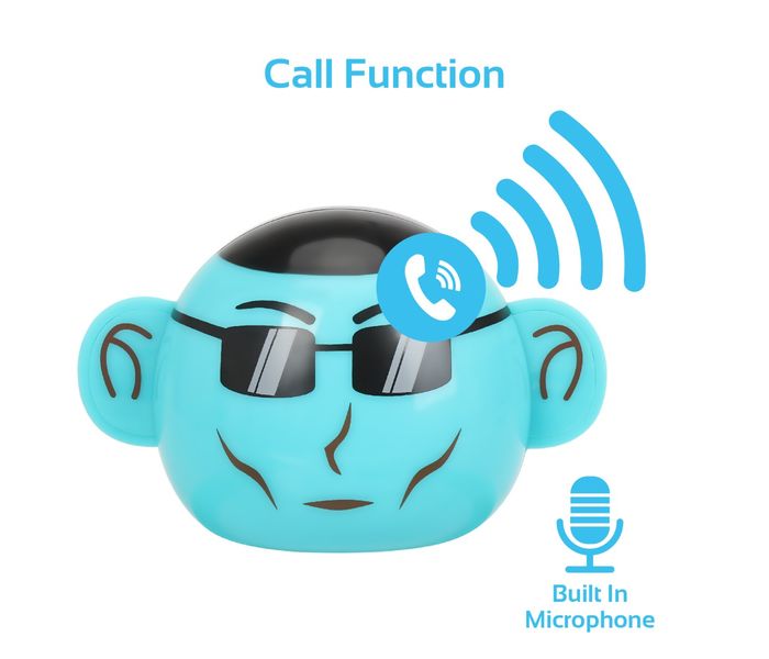 Promate Ape Mini High Definition Wireless Monkey Speaker With Smartphone Stand - Blue - Zoom Image 3