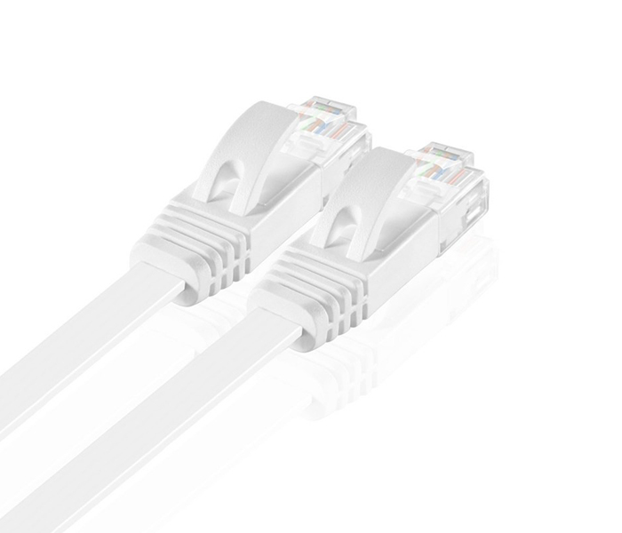 Trands TR-CA5474 CAT6 Networking RJ45 Male to Male Flat Cable - White, 10 Meter - Zoom Image 5