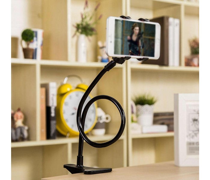 ZE Flexible Strong Goose Neck Double V Clip Desktop Bed Selfie Mount Holder ZFVDH5 Multicolor - Zoom Image 1