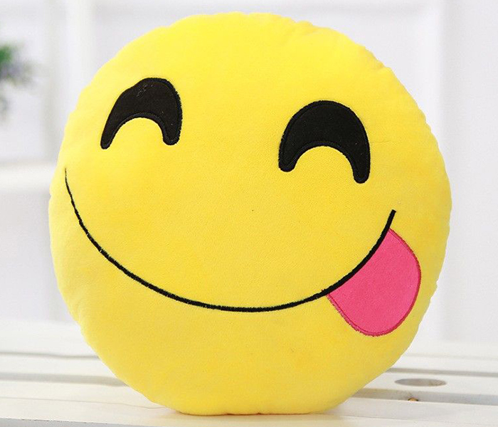 Cute Round Emoji Pillow - Yellow - Zoom Image 3