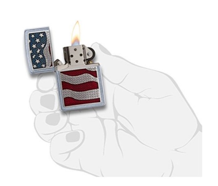 Zippo 29513 207 Chrome Diamond Plate Flag Lighter Multicolor - Zoom Image 3