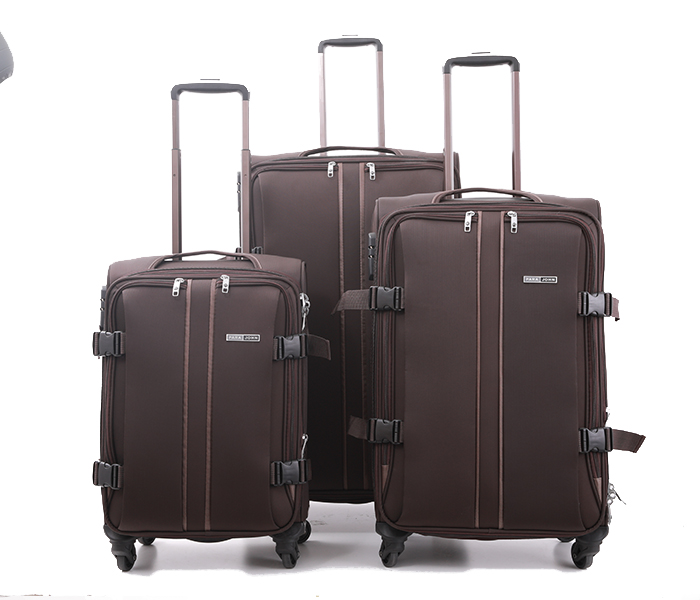 Para John PJTR3040C Trolley Bag Set of 3 Pieces - Brown - Zoom Image