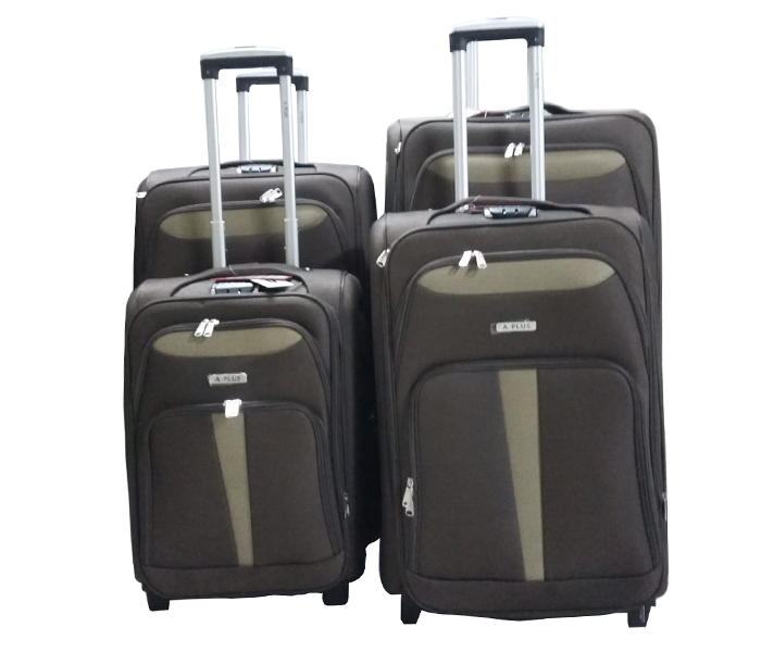 A Plus AT-445 4PCS Light Weight Soft Trolly - Brown - Zoom Image