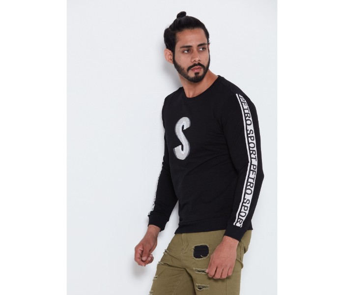 Petro OU10055 Printed Crew Neck Out wear T- Shirt L-Black - Zoom Image 2