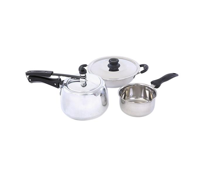 Royalford RF6913 4 Pieces Fusion Stainless Steel Cookware Set - Silver - Zoom Image 3