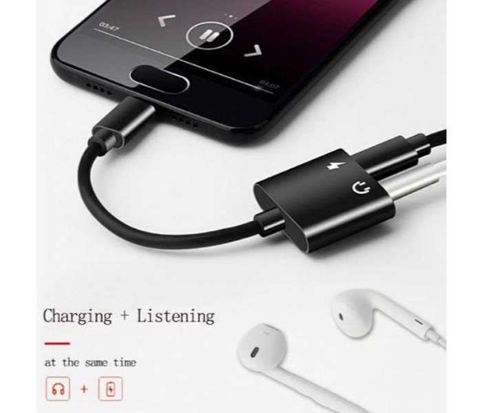 USB Type C Audio Charging Adapter 2 in 1 Type C Male to Female 3.5mm Headphone Jack, Charging Converter USC21 Assorted - Zoom Image 1