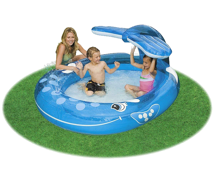 Intex ZX-57435 208 x 157 x 99CM Whale Spray Pool - Blue - Zoom Image