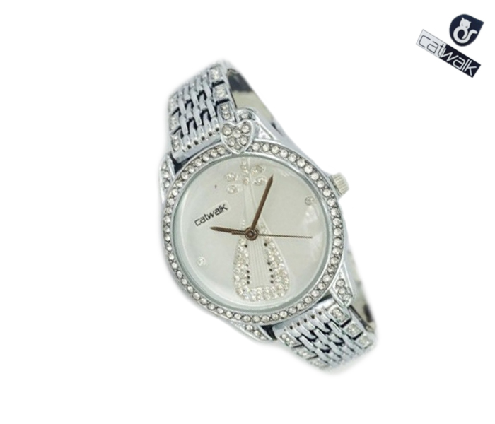 Catwalk CW-975 Genuine quality Fashionable Cz Watch For Women Silver - Zoom Image