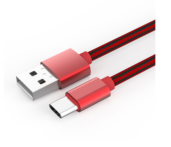 Trands TR-CA689 1 Meter Type C Charging and Data Cable - Red - Zoom Image 2