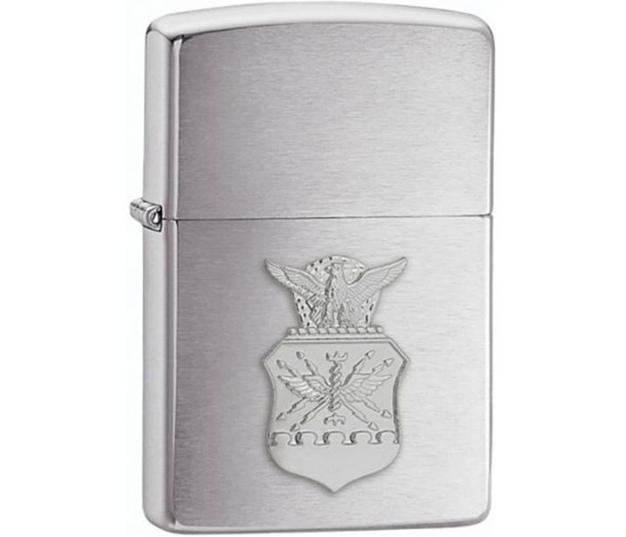 Zippo 280AFC BRFIN Chrome Aforce Crest Lighter Silver - Zoom Image