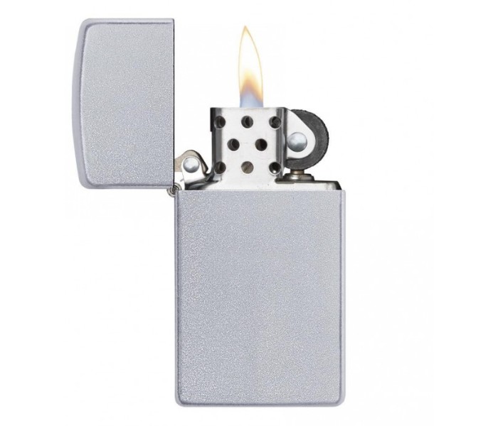 Zippo 1605 Slim Satin Chrome Lighter Silver - Zoom Image 2