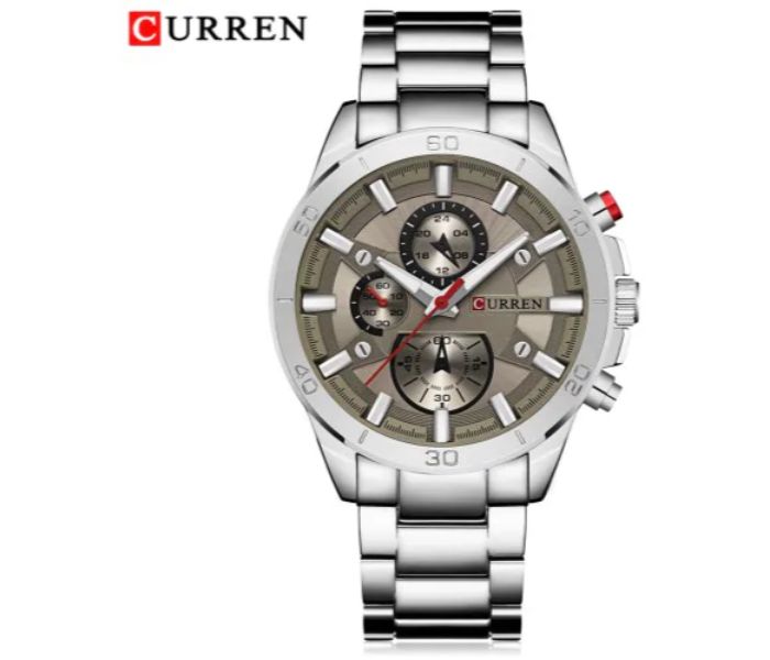 Curren 8275 Analog Business Watch For Men Silver and Grey - Zoom Image 4