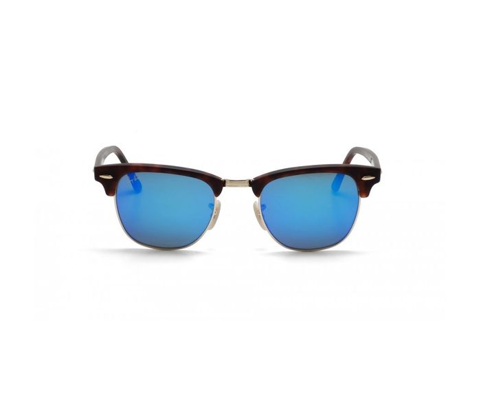 Ray-Ban 0RB3016 1145/17 Round Sand Havana & Gold Frame and Blue Flash Mirrored Sunglasses for Unisex - Zoom Image 1