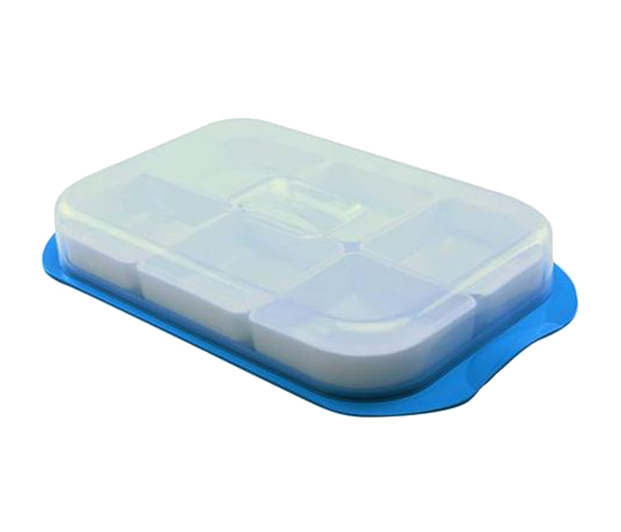 Royalford RF7168 6 Pieces Rectangular Breakfast Set - Blue - Zoom Image