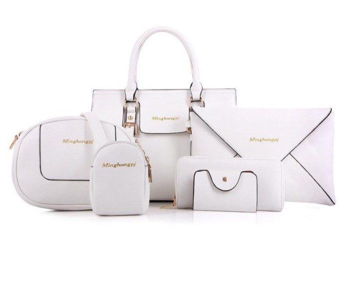 Elegant Women Shoulder Bag Set of 6 Piece 32106 White - Zoom Image