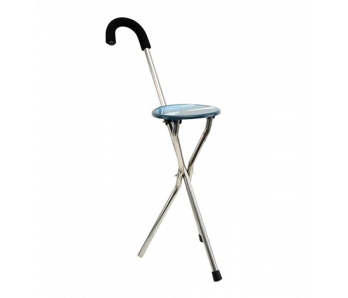 Portable Folding Chair with stick 31589 Silver - Zoom Image 2