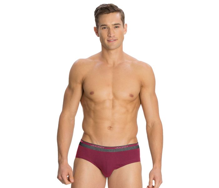 Jockey 8037-0210 Mordern Classic Square Cut Brief, Red Wine/L - 2 Pieces Pack - Zoom Image