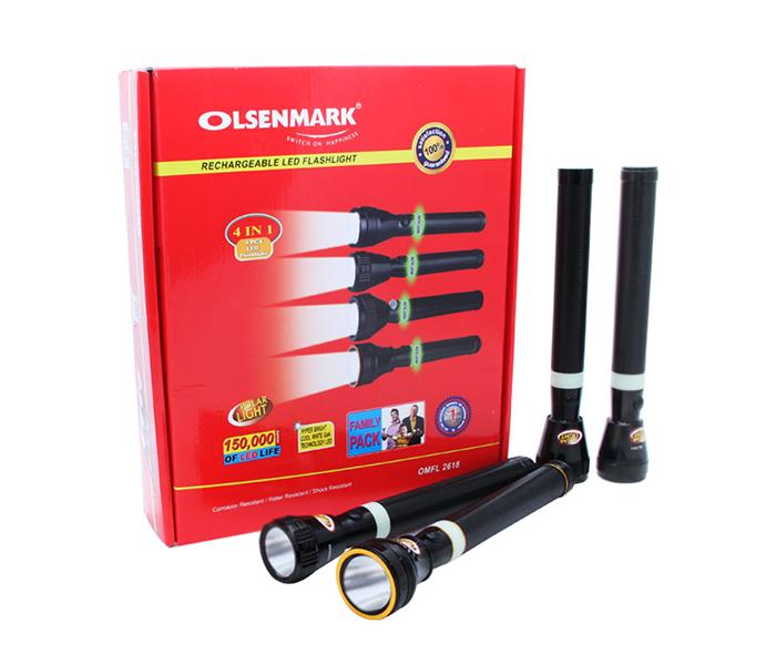 Olsenmark OMFL2618 Rechargeable LED Flashlight - 4 Pieces - Zoom Image 1