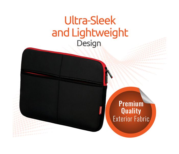 Promate Zipper-S 12 inch Ultra-Sleek Lightweight Sleeve Laptop Bag, Black - Zoom Image 3