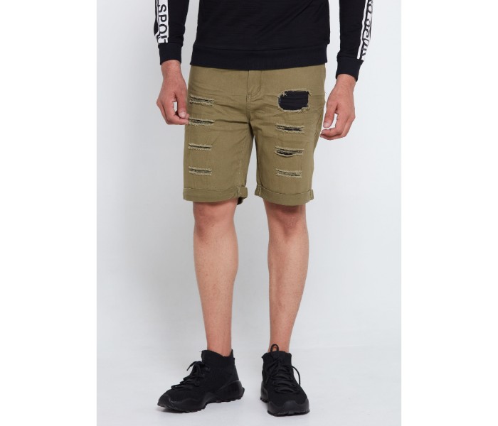 Petro OU10095 Riped Chino Shorts 32-Green - Zoom Image 1