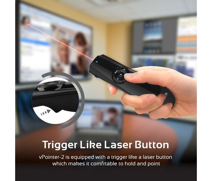 Promate Vpointer-2 2.4GHz Professional Wireless Presenter with Laser Pointer, Black - Zoom Image 6