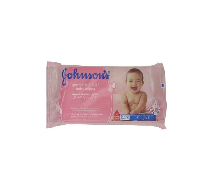 Johnson N11584308A Gentle All Over Baby Wipes 20 count - Zoom Image