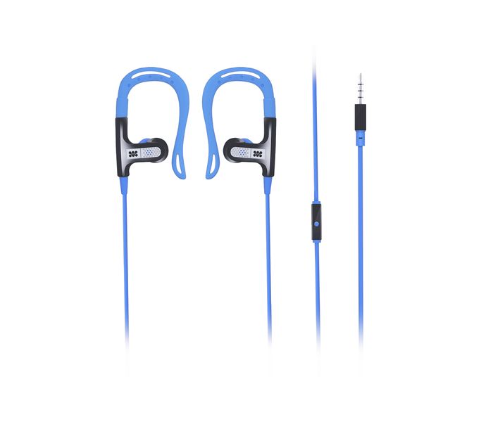 Promate Glitzy Premium In Ear Noise Isolating Earhook Over-Ear Headphones, Blue - Zoom Image 5