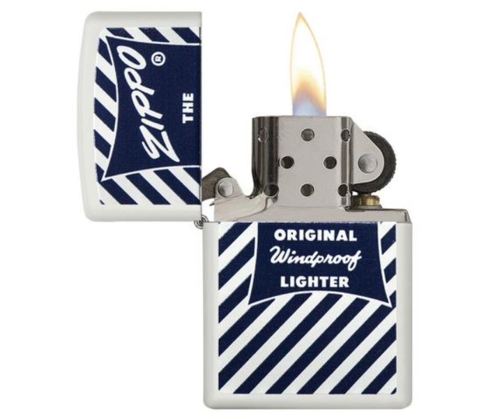 Zippo 29413 214 1958 59 Vintage Lighter Blue and White - Zoom Image 1